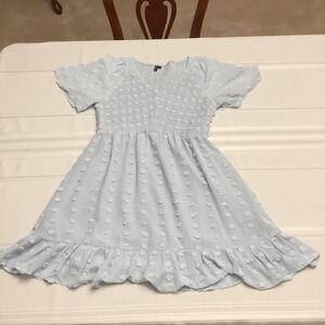 Blue Smocked Ruffled Midi Sundress